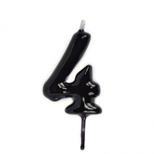 Vela Aniversário 6cm Preto nº4