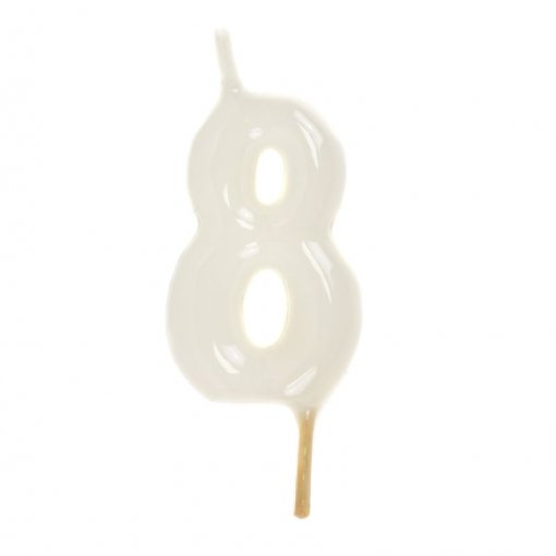 Vela Aniversário 6cm Branco nº8