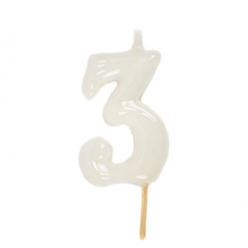 Vela Aniversário 6cm Branco nº3