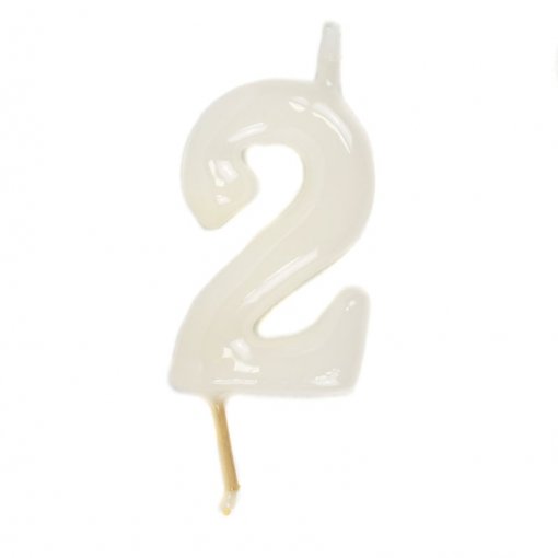 Vela Aniversário 6cm Branco nº2