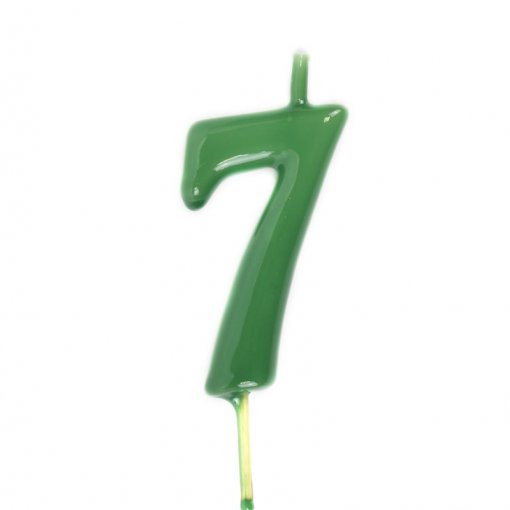 Vela Aniversário 6cm Verde nº7