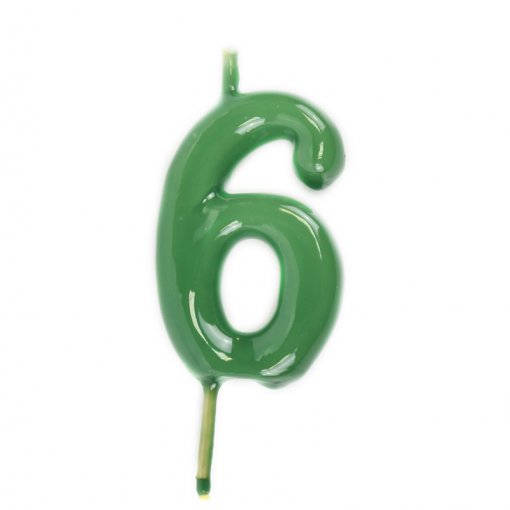 Vela Aniversário 6cm Verde nº6