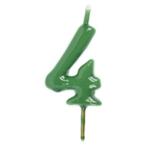Vela Aniversário 6cm Verde nº4