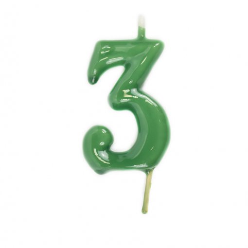 Vela Aniversário 6cm Verde nº3