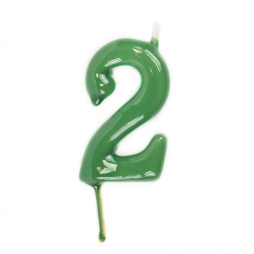 Vela Aniversário 6cm Verde nº2