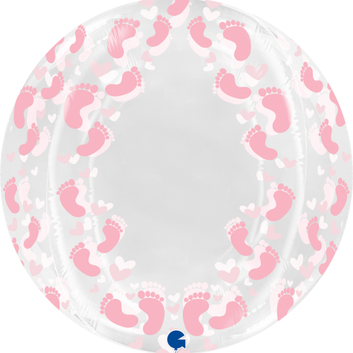 Balão Foil 48cm Pés Bebé Rosa