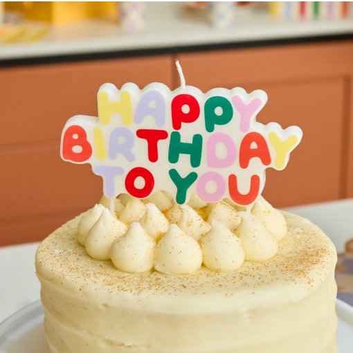 Vela Happy Birthday 12,5x9cm - Playful Brights