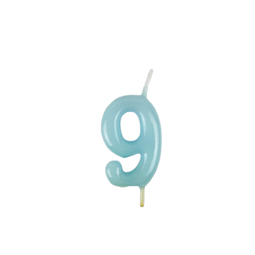 Vela Aniversário 6cm Azul Pastel nº9