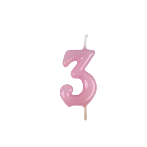 Vela Aniversário 6cm Rosa Pastel nº3