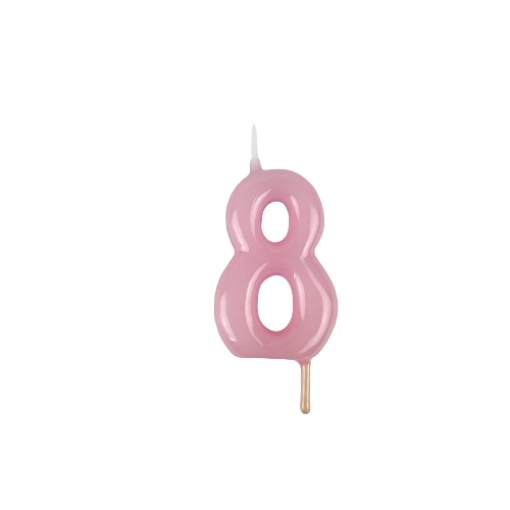Vela Aniversário 6cm Rosa Pastel nº8