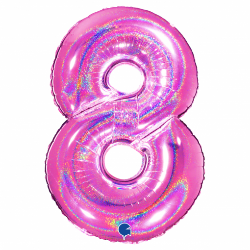 Balão Foil 102cm Holográfico Glitter Rosa nº8