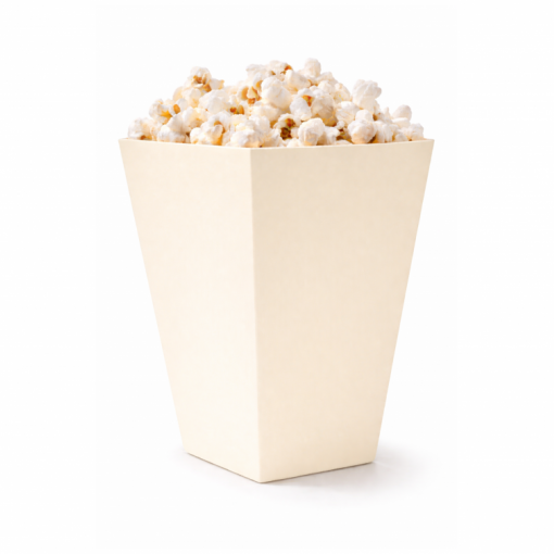 12 Caixas de pipocas 5x5x12cm Creme