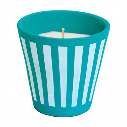 Vela Stop Mosquitos - Perfume Citronela - Maceta Biarritz Azul