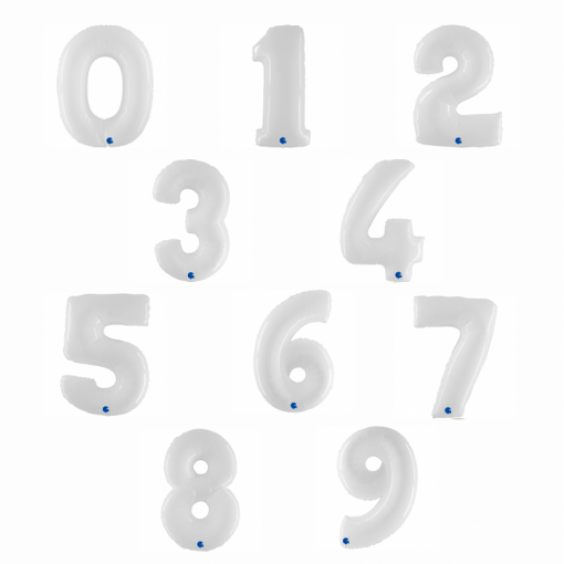 Sortido Balões Foil 102cm Branco Fluo