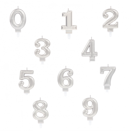 Sortido Velas de Aniversário Prateado Metalizado
