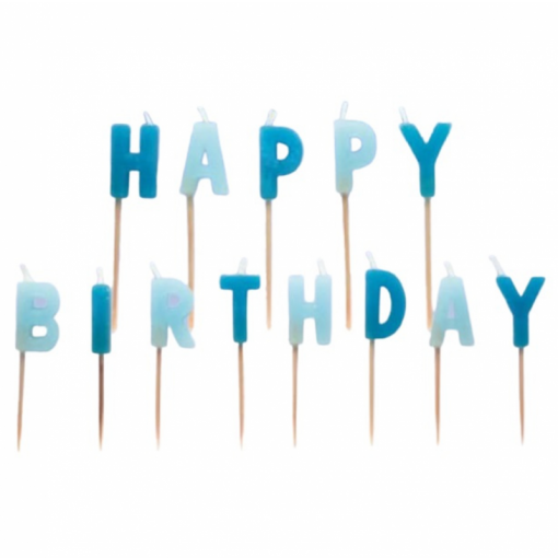13 Velas de Aniversário Happy Birthday Azul