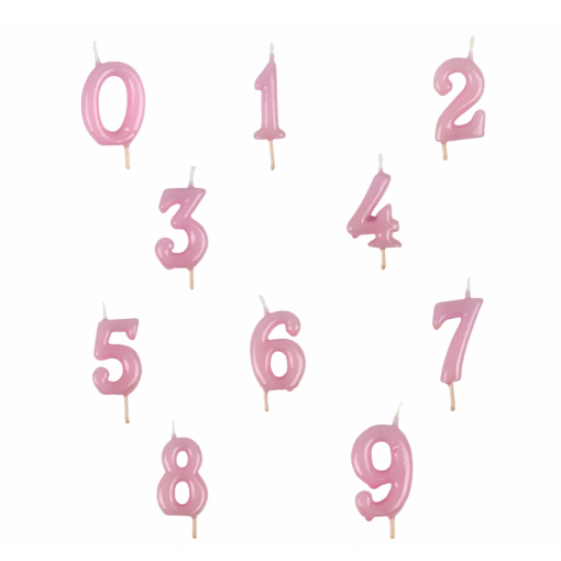 Sortido Velas de Aniversário 6cm Rosa Pastel