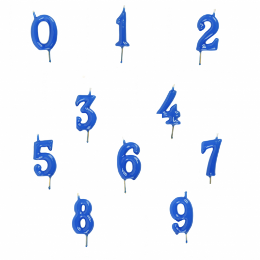 Sortido Velas de Aniversário 6cm Azul Cian