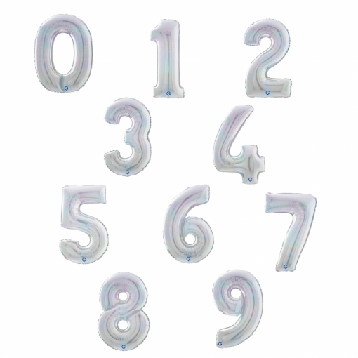 Sortido Balões Foil 66cm Holográfico Glitter Prateado