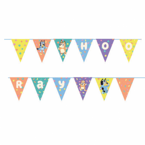 Bandeira Triângulo 1,83cm Bluey e Bingo