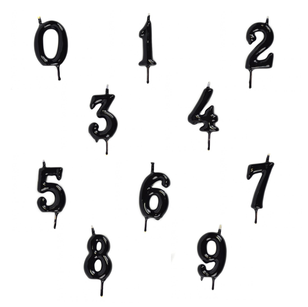Sortido Velas de Aniversário 6cm Preto