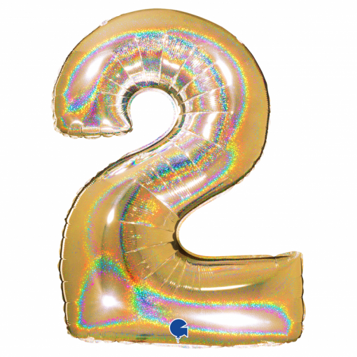 Balão Foil 102cm Holográfico Glitter Dourado nº2