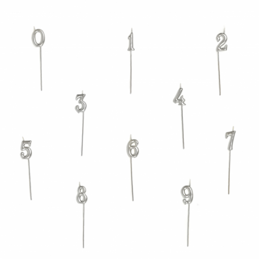 Sortido Velas de Aniversário Prateado 15,5cm