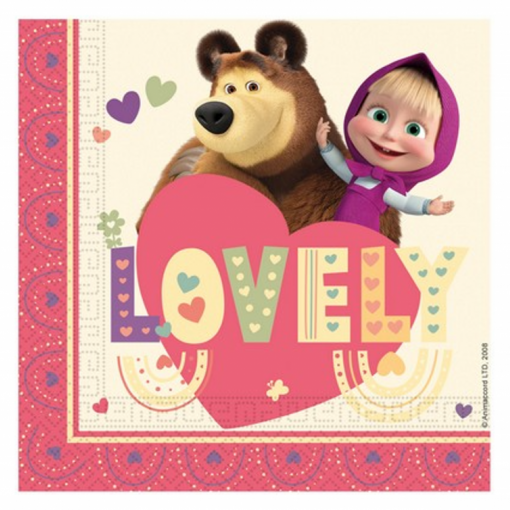 20 Guardanapos 33cm Masha Sweet Heart