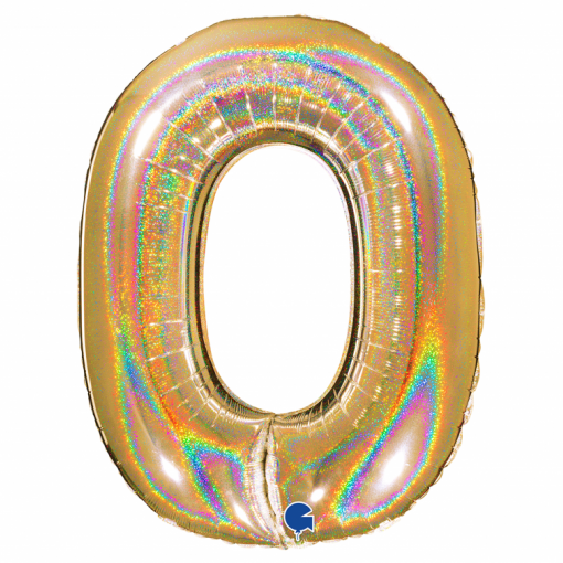 Balão Foil 102cm Holográfico Glitter Dourado nº0