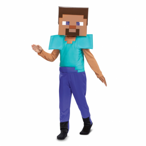 Fato Steve Minecraft Idade 7-8
