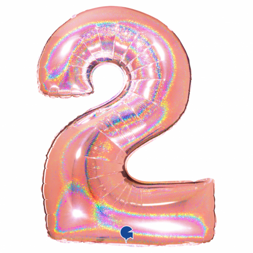 Balão Foil 102cm Holográfico Glitter Rose Gold nº2