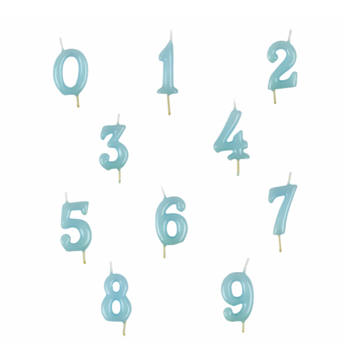 Sortido Velas de Aniversário 6cm Azul Pastel