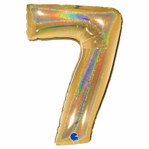 Balão Foil 102cm Holográfico Glitter Dourado nº7