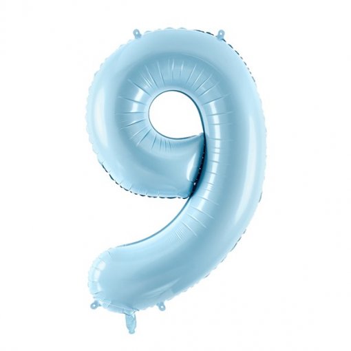 Balão Foil 86cm Azul Claro Número 9