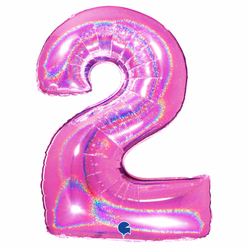 Balão Foil 102cm Holográfico Glitter Rosa nº2