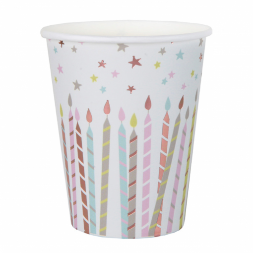 10 Copos 27cl Pastel Birthday