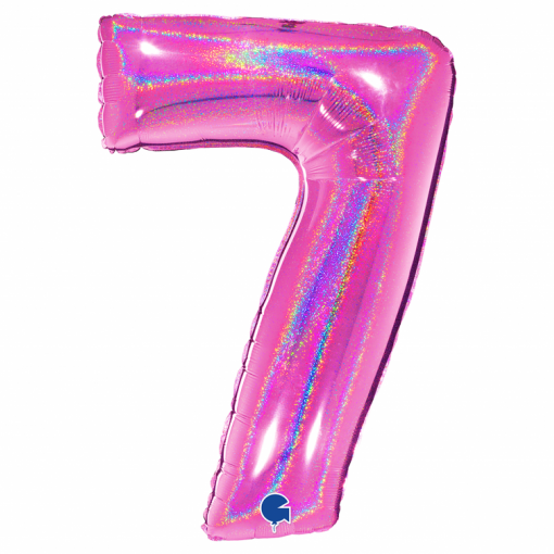 Balão Foil 102cm Holográfico Glitter Rosa nº7