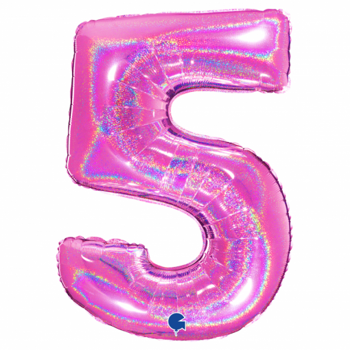 Balão Foil 102cm Holográfico Glitter Rosa nº5