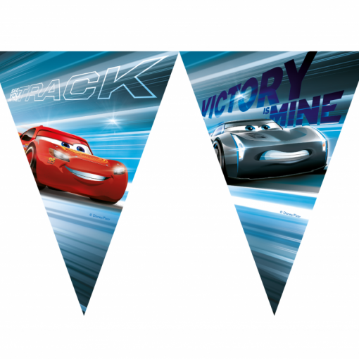 9 Bandeiras Triângulo 2,3m Cars Victory is Mine (McQueen)