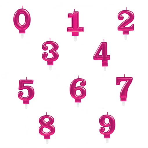 Sortido Velas de Aniversário Rosa Metalizado