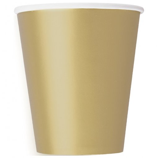 8 Copos 267cml Dourado