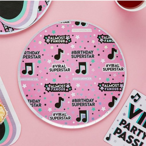 8 Pratos 22,5cm Let's Dance Party