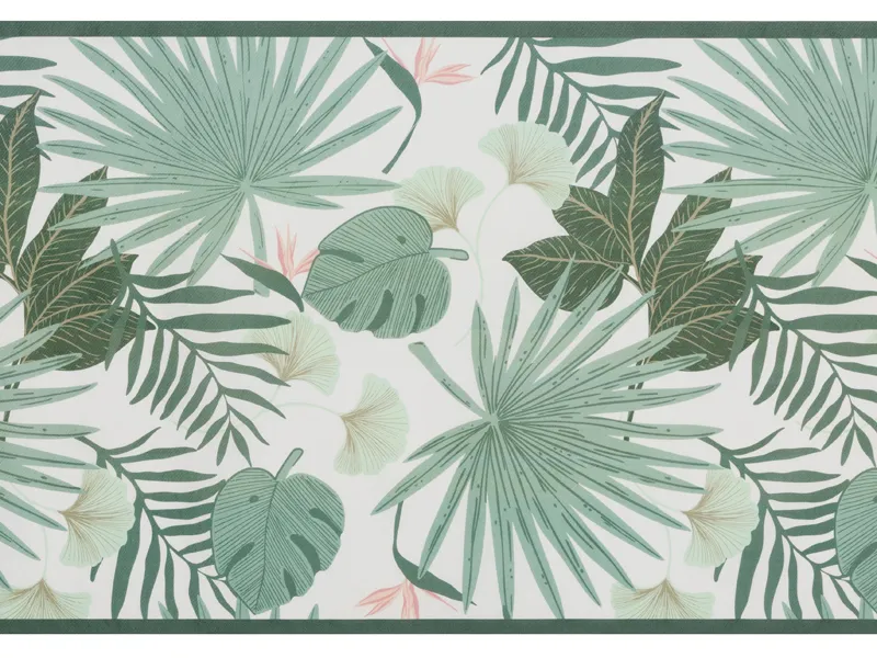 Corredor de Mesa Folhas Tropicais Verde 40x500cm