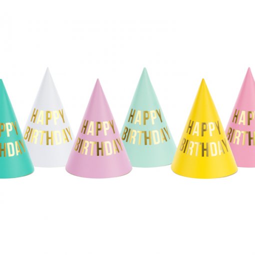 6 Chapéus Happy Birthday