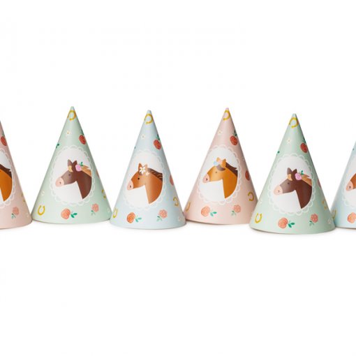 6 Chapéus 16cm Cavalos