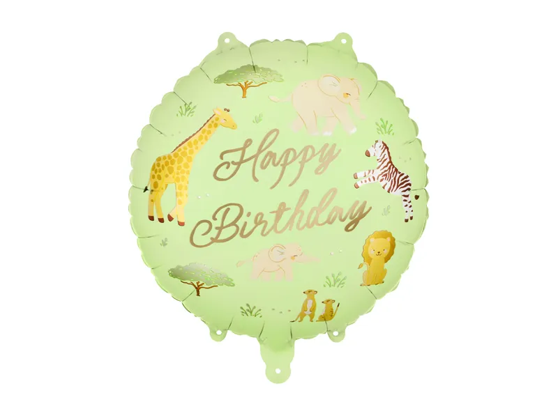 Balão Foil 35cm “Happy Birthday” Safari
