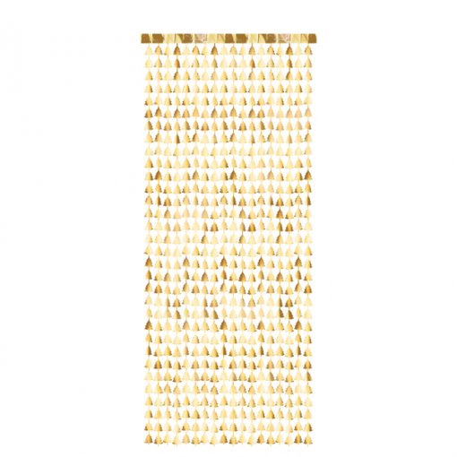 Cortina Dourada Árvores de Natal 100x245cm