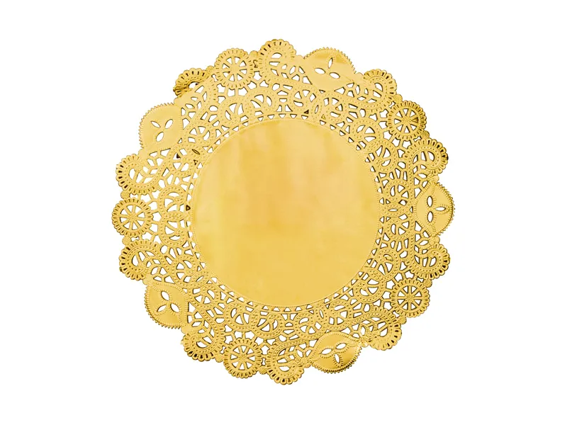 50 Naperons Branco 35,5cm Dourados