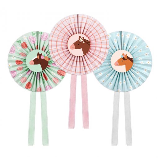3 Rosetas Decorativas 35cm Cavalos
