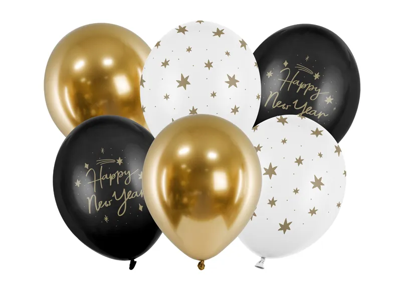 6 Balões Latex mix 'Happy New Year' - Ano Novo
